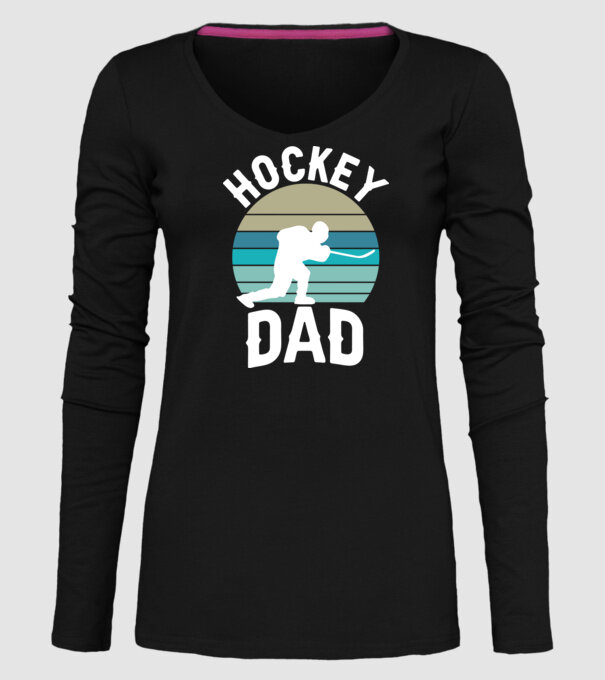 Hockey dad model negru pe tricou