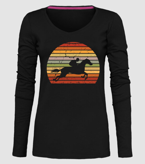 horse race model negru pe tricou