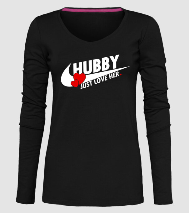 Hubby Just love her alb model negru pe tricou