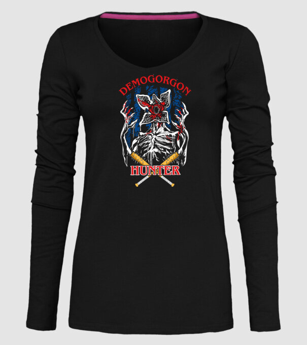Demogorgon hunter model negru pe tricou