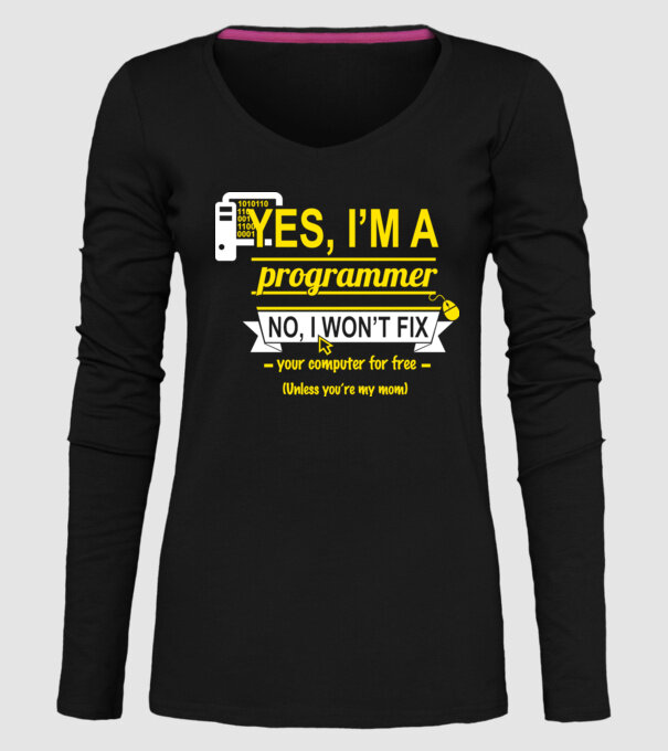 I am a programmer model negru pe tricou