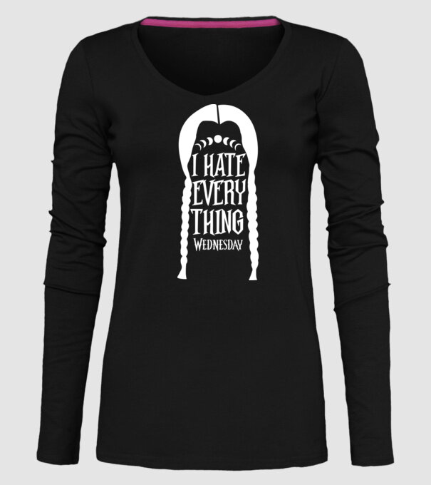 I hate everything model negru pe tricou
