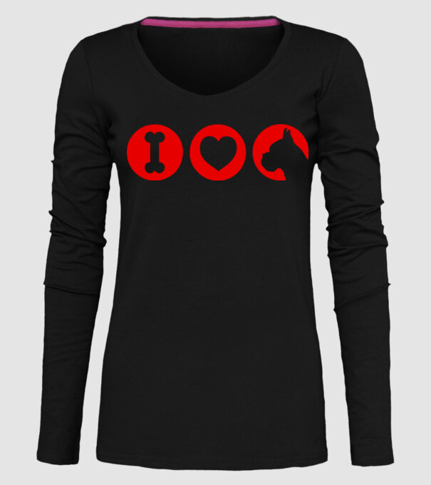 I Love Boxer model negru pe tricou