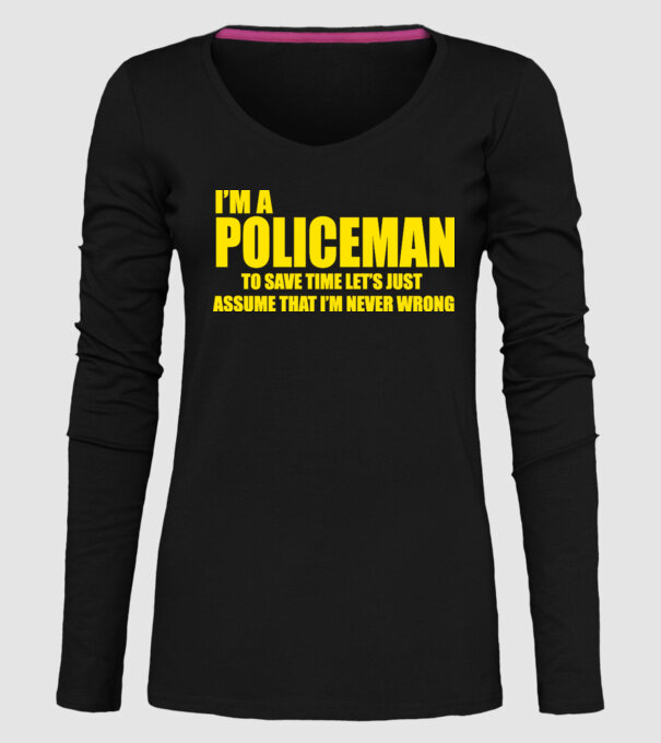 'I''m a policeman' model negru pe tricou