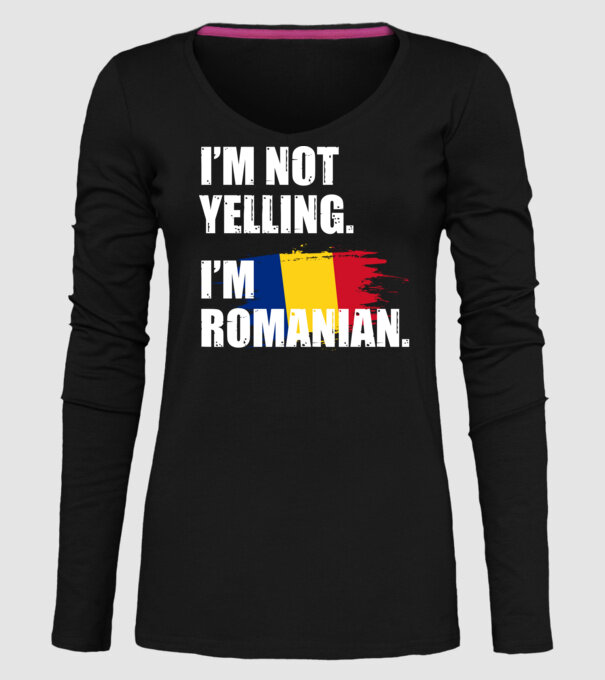 I'm not yelling model negru pe tricou