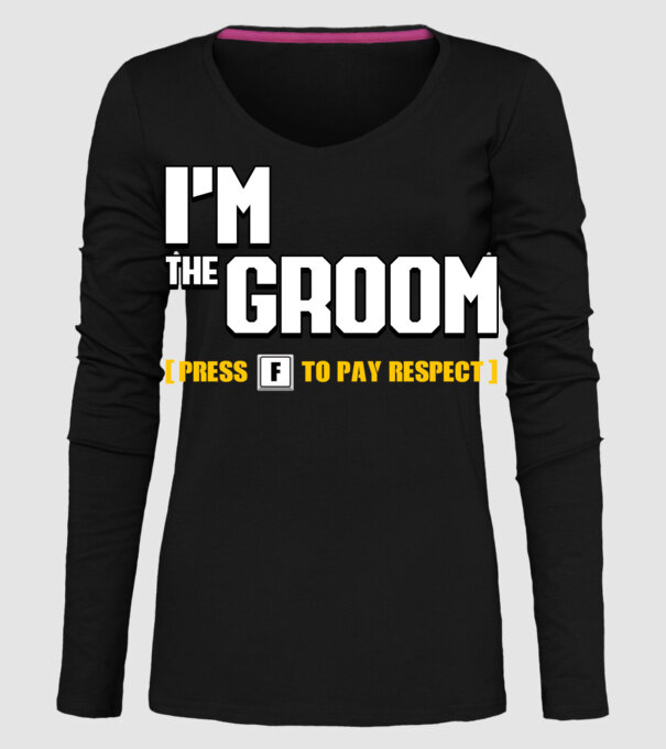 I'm the Groom model negru pe tricou