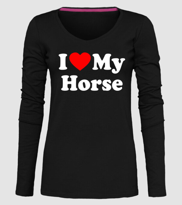 i ove my horse model negru pe tricou
