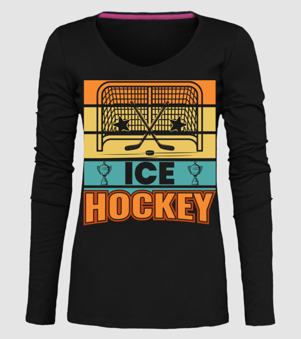Ice Hockey model negru pe tricou