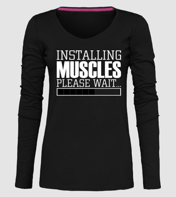 Încărcare mușchi în curs model negru pe tricou