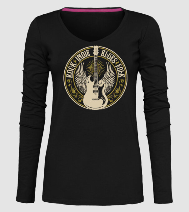 Indie rock model negru pe tricou