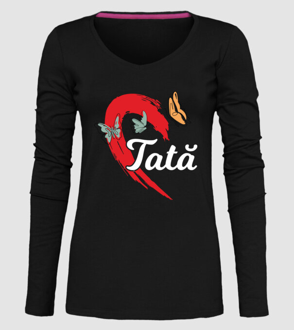 Tată model negru pe tricou
