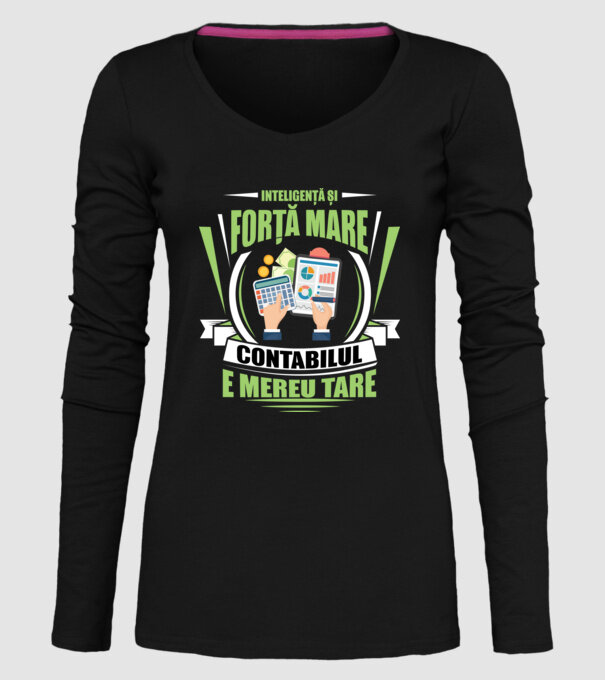 Inteligență și forță mare, contabilul e mereu tare model negru pe tricou