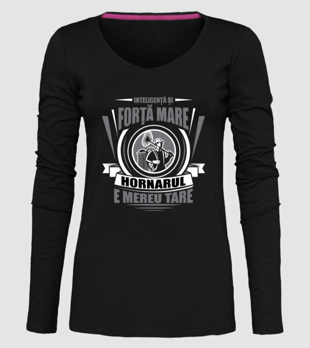 Inteligență și forță mare, hornarul e mereu tare model negru pe tricou