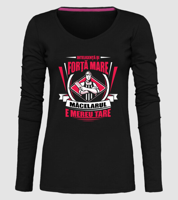 Inteligență și forță mare, măcelarul e mereu tare model negru pe tricou