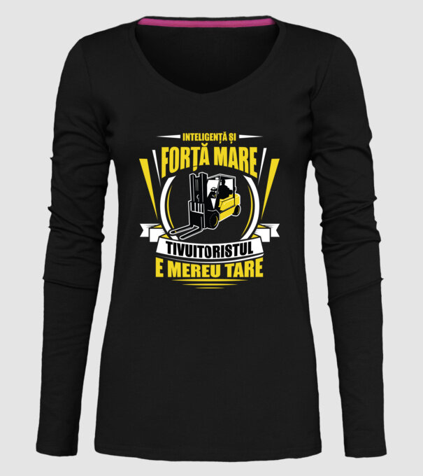 Inteligență și forță mare, stivuitoristul e mereu tare model negru pe tricou