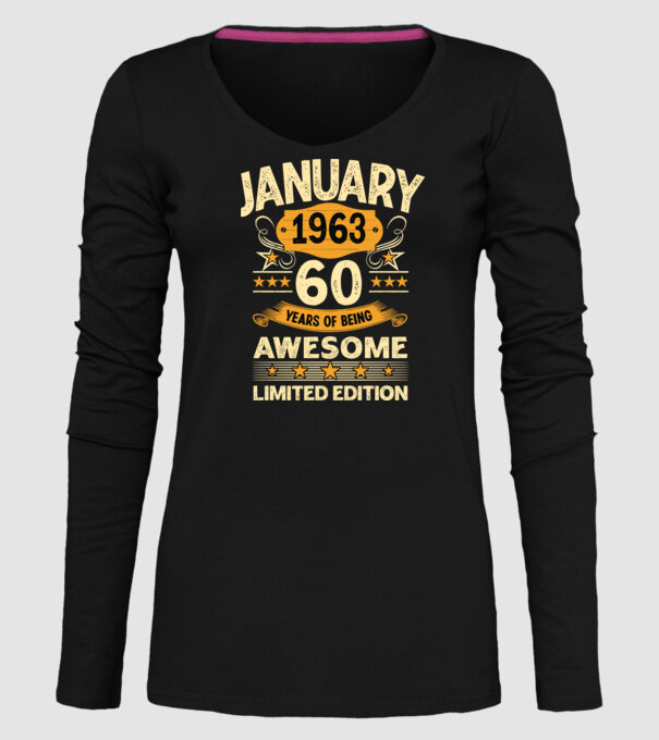 January 1963 60 years of being limited edition model negru pe tricou