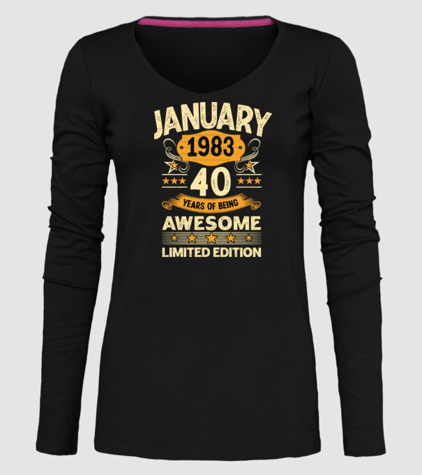 January 1983 40 years of being limited edition model negru pe tricou