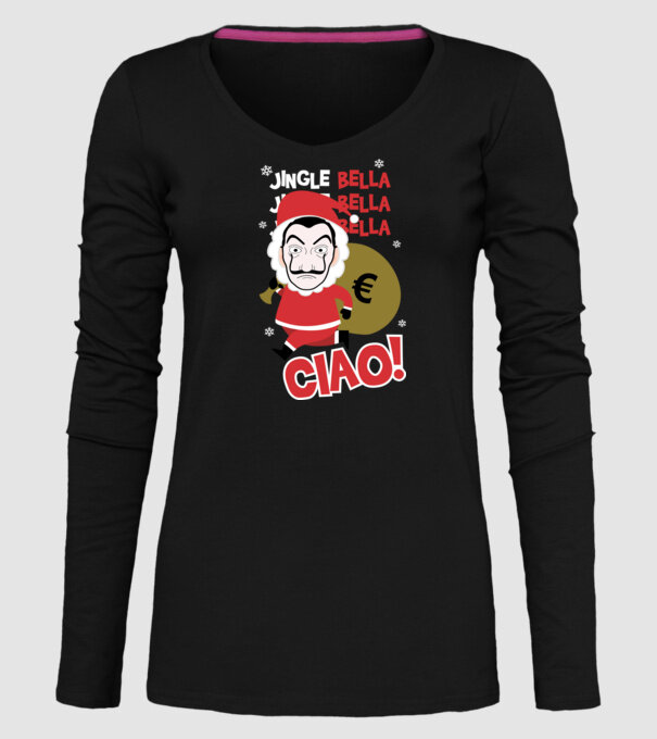 jingle bella christmas la casa de papel model negru pe tricou