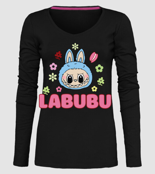 Labubu model negru pe tricou