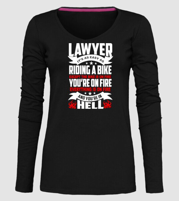 'Lawyer it''s easy as riding a bike...' model negru pe tricou