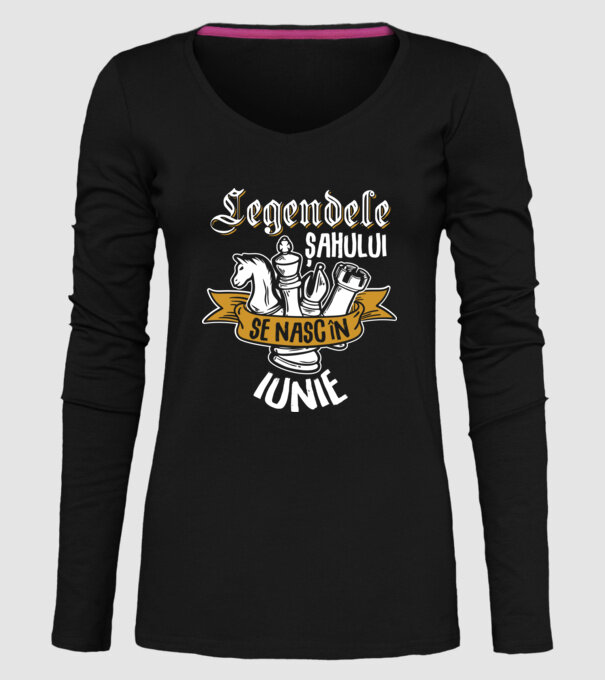 Legendele șahului se nasc în iunie model negru pe tricou
