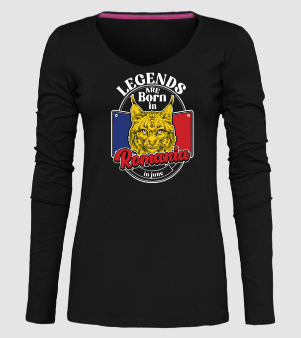 Legends are born in România june model negru pe tricou