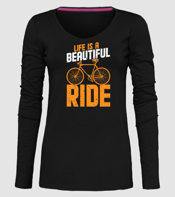 Life is a beautiful ride model negru pe tricou