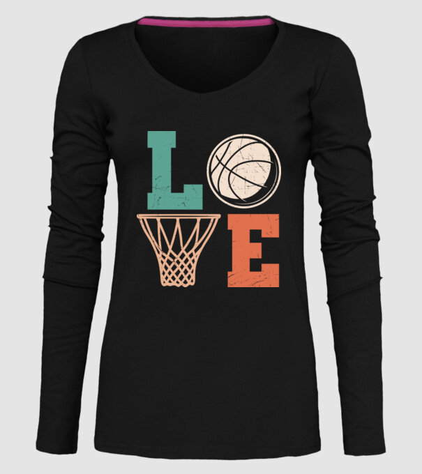 LOVE basketball model negru pe tricou