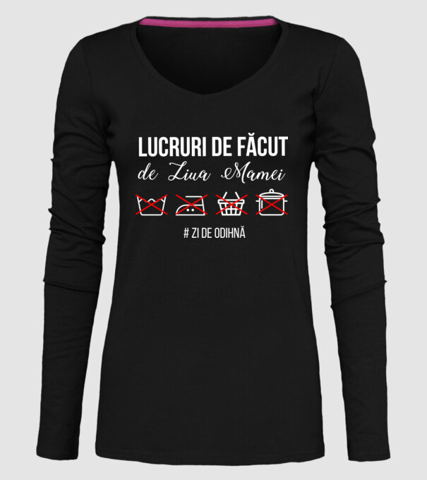 Lucruri de făcut de Ziua Mamei - # zi de odihnă model negru pe tricou