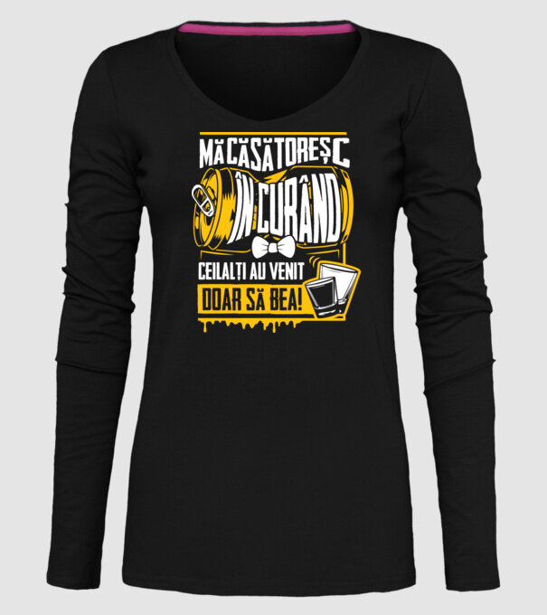 Mă căsătoresc în curând model negru pe tricou