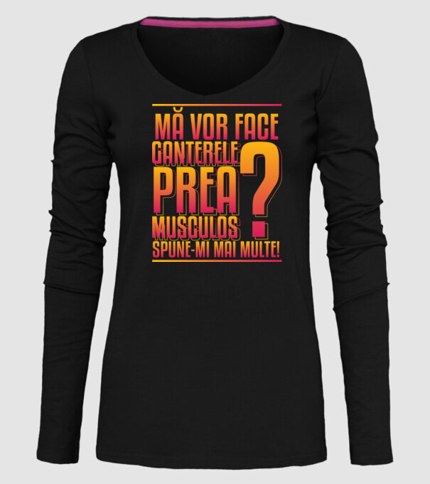 Mă vor face ganterele prea musculos? spune-mi mai multe! model negru pe tricou