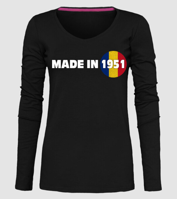 made in 1951 retro vintage model negru pe tricou