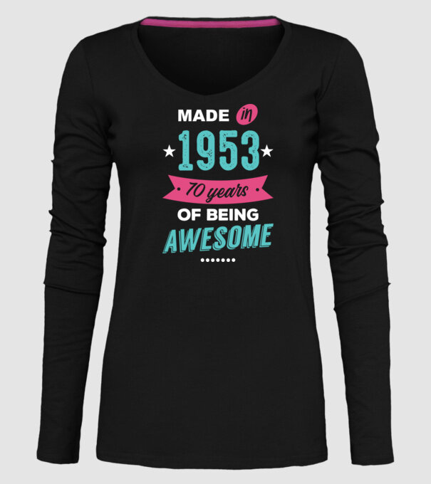 Made in 1953 model negru pe tricou