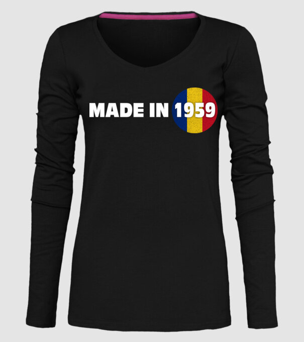 made in 1959 retro vintage model negru pe tricou