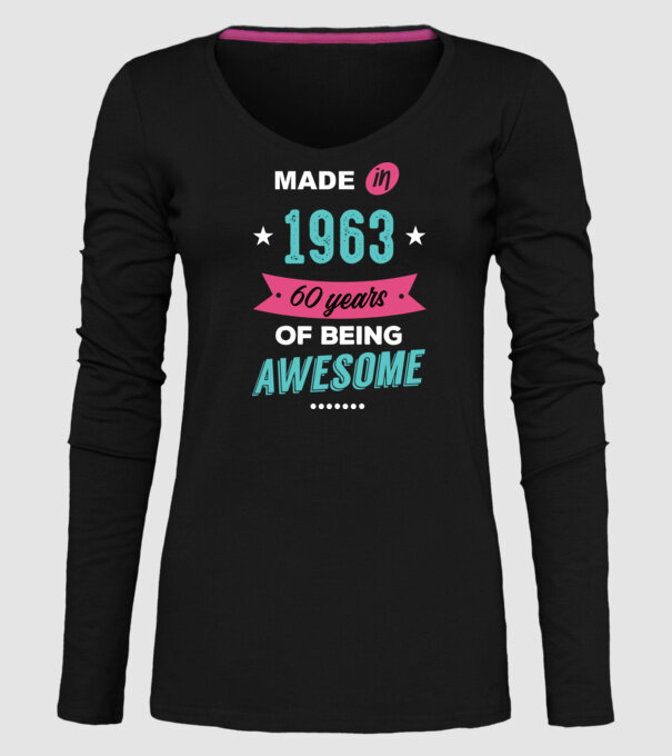 MADE IN 1963 model negru pe tricou