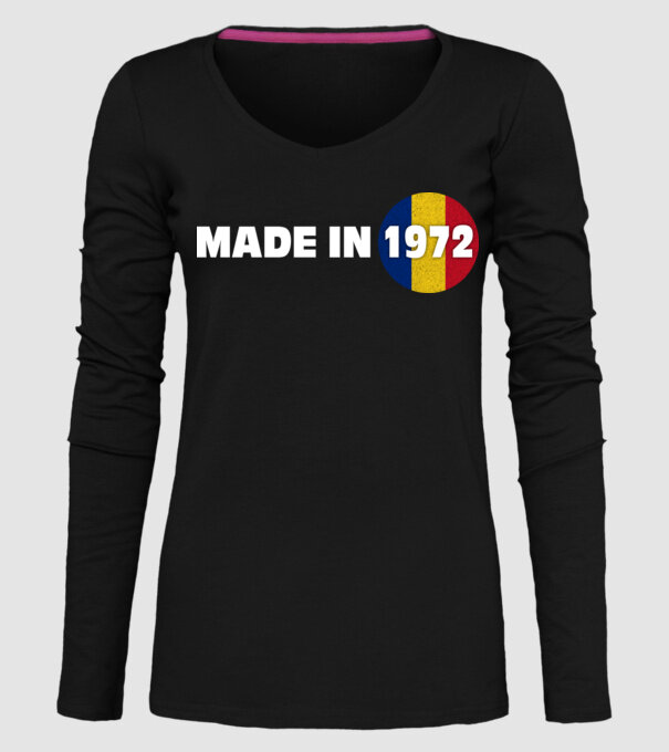 made in 1972 retro vintage model negru pe tricou