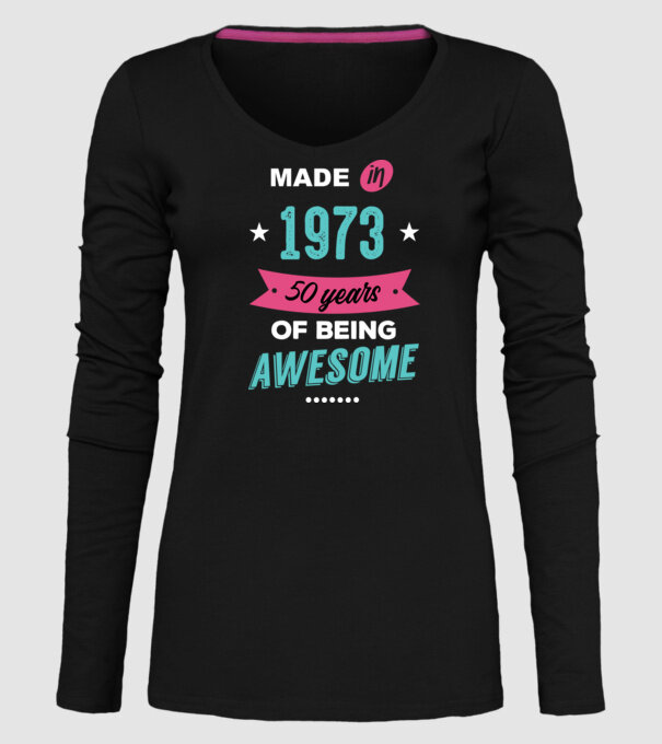 MADE IN 1973 model negru pe tricou