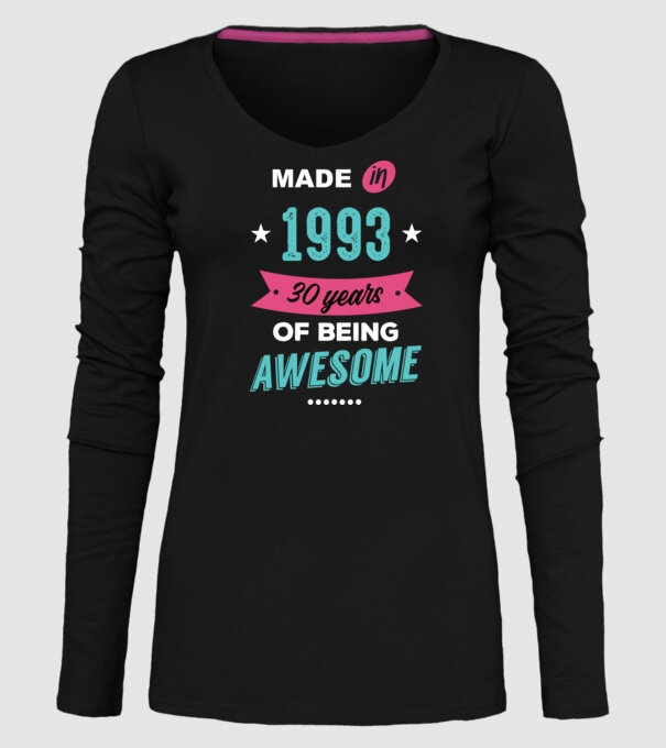 MADE IN 1993 model negru pe tricou