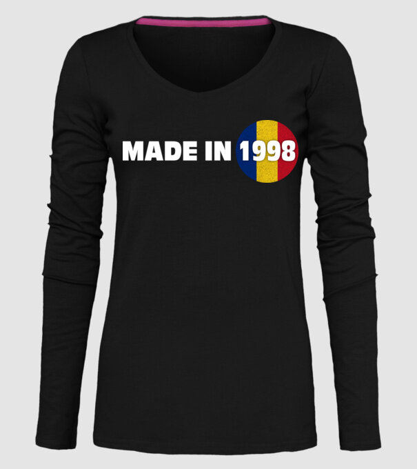 Made in 1998 model negru pe tricou
