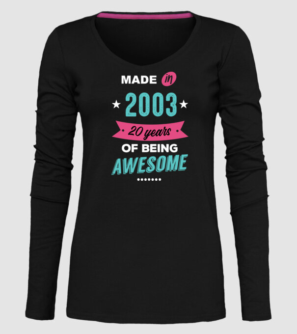 MADE IN 2003 model negru pe tricou