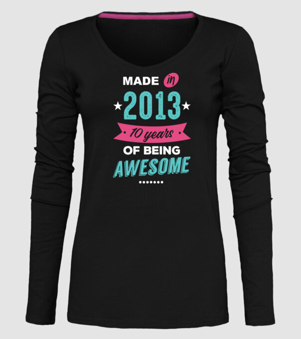 Made in 2013 model negru pe tricou