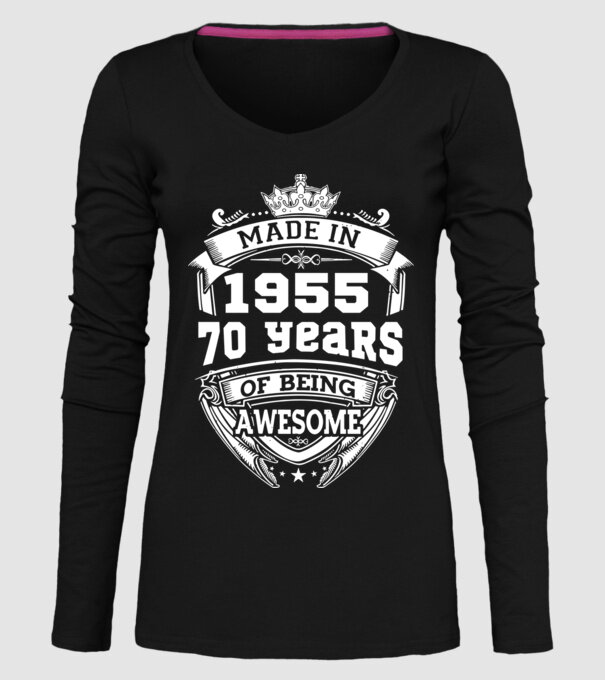 Made in awesome 1955 model negru pe tricou