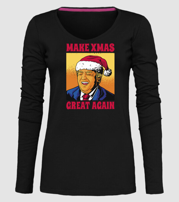 Make Xmas great again model negru pe tricou