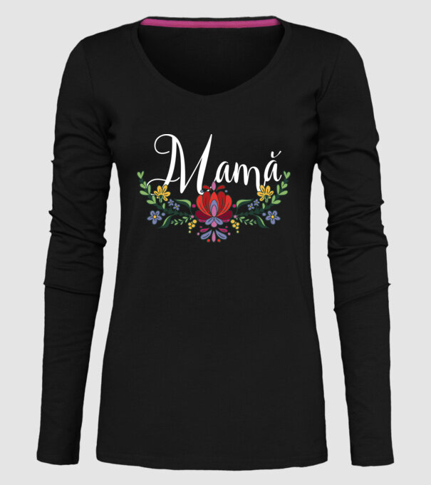 Mamă model negru pe tricou