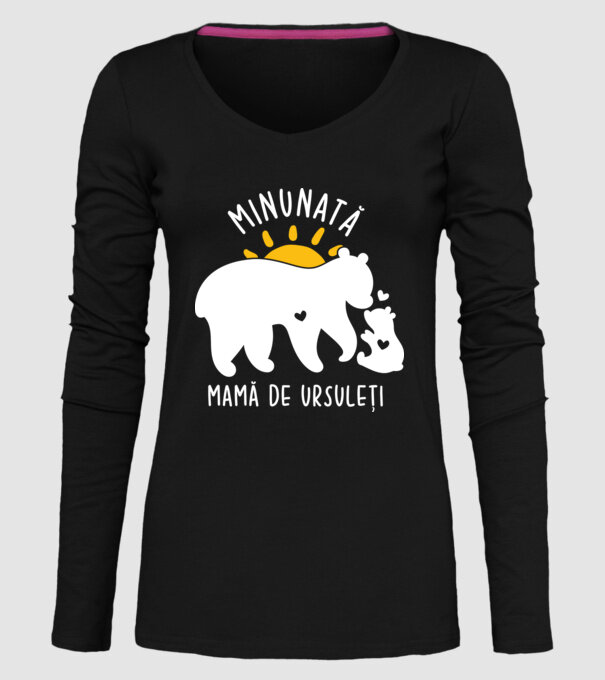Minunată mamă de ursuleți model negru pe tricou