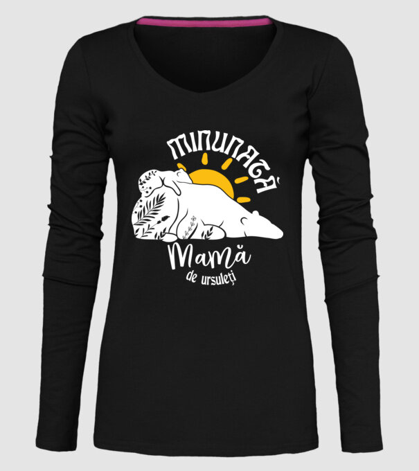Minunată mamă de ursuleți model negru pe tricou