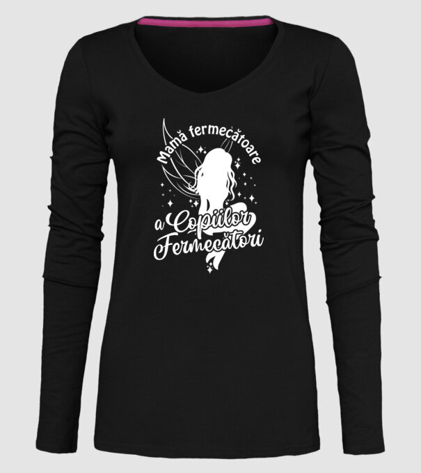 Mamă fermecătoare a copiilor fermecători model negru pe tricou