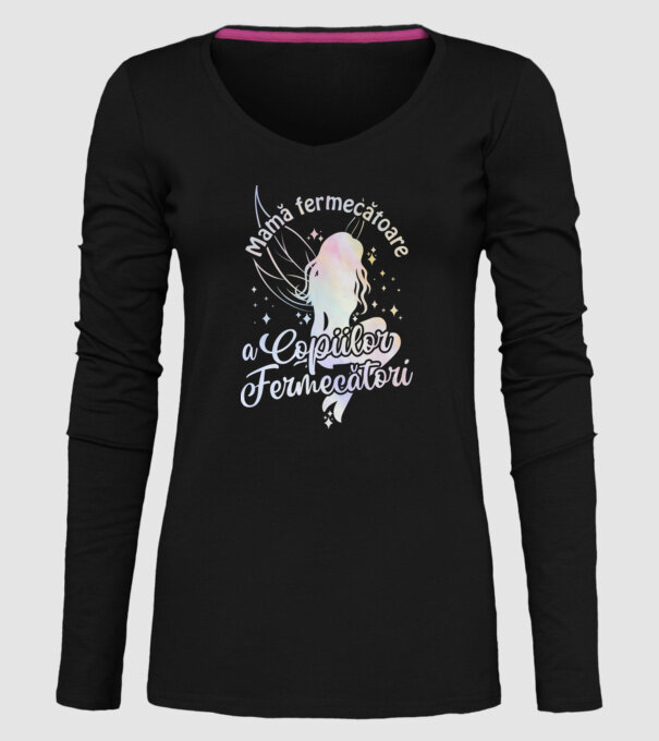 Mamă fermecătoare a copiilor fermecători model negru pe tricou