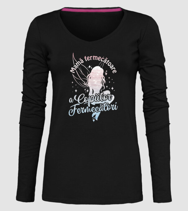 Mamă fermecătoare a copiilor fermecători model negru pe tricou