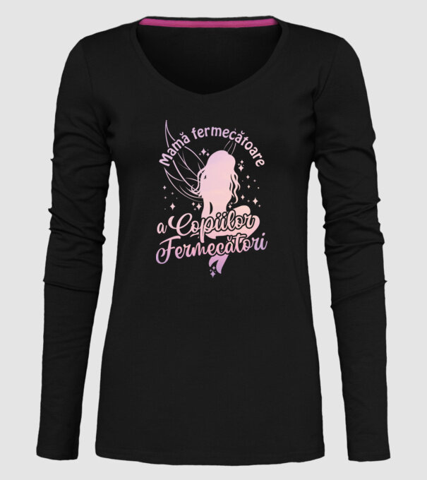 Mamă fermecătoare a copiilor fermecători model negru pe tricou